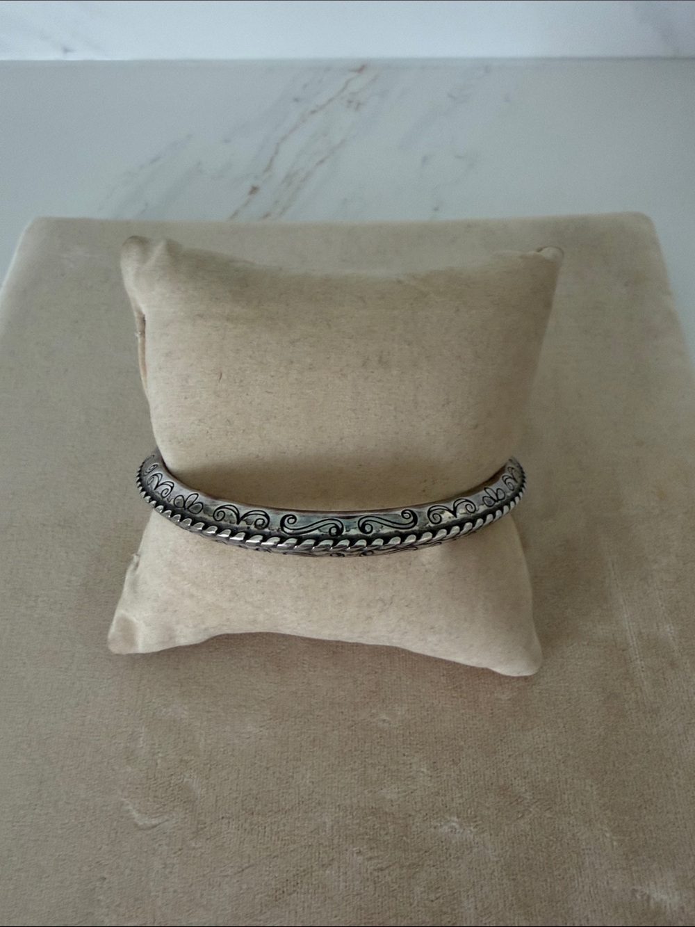 BRIGHTON BEAUTIFUL Vintage Silver Floral Scroll Cuff Bracelet - Women Jewelry